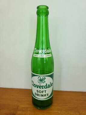 1953 Cloverdale Soft Drinks GREEN GLASS Soda Bottle 10 oz Baltimore MD Vintage